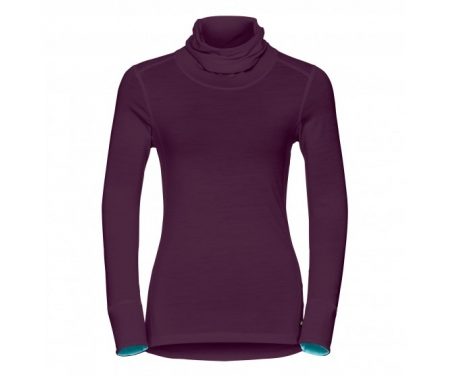 Odlo – Natural 100 Merino Shirt Turtle Neck – Dame – Blomme