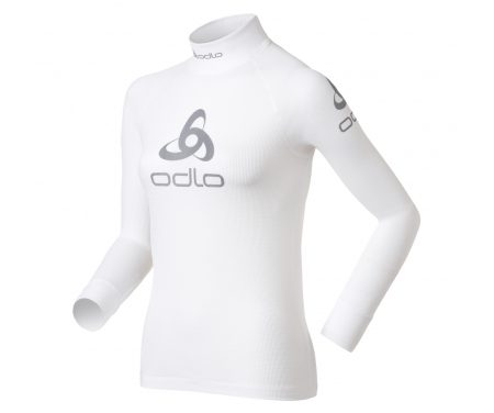 Odlo Shirt l/s Crew Neck Logo Line – Løbebluse – Dame – Hvid