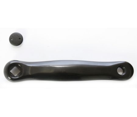 Pedalarm venstre i aluminium 170 mm lang – Sort