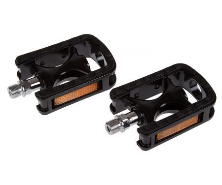 Pedaler i aluminium non slip sort med gummi