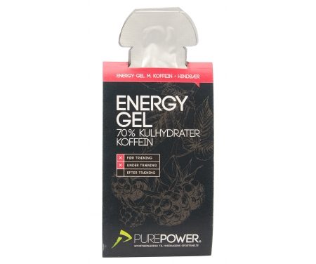 PurePower EnergyGel – koffein Hindbær 3 stk x 40 gram