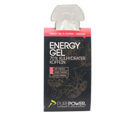 PurePower EnergyGel – koffein Hindbær 3 stk x 40 gram