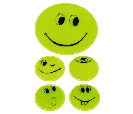 Refleksark med smileys Grøn