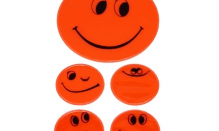 Refleksark med smileys Orange
