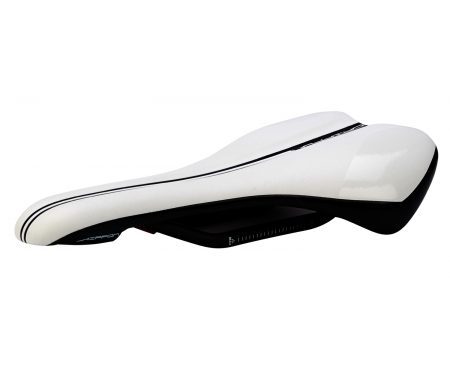 Sadel PRO Griffon Hvid/sort med Carbon rails 132 mm bred