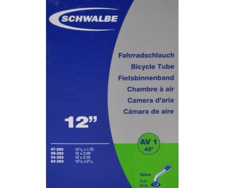 Schwalbe slange 12 1/2 x 2.1/4 med 45 graders bøjning Auto ventil AV1