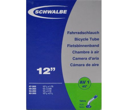 Schwalbe slange 12 1/2 x 2.1/4 med 45 graders bøjning Auto ventil AV1