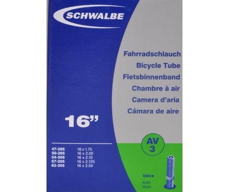 Schwalbe slange 16 x 1,75-2,50 med Auto ventil AV3