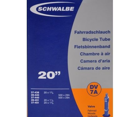Schwalbe slange 20 x 1. 3/8 med almindelig ventil DV7A