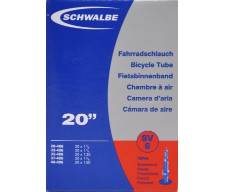 Schwalbe slange 20 x 1,35-1,50 med Racer ventil SV6