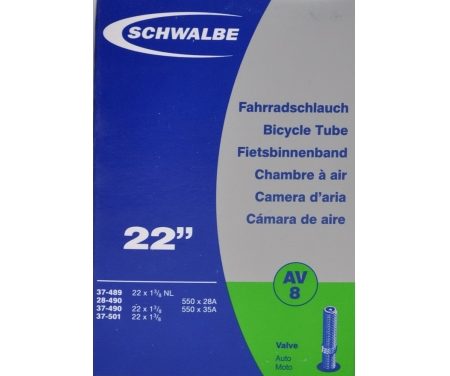 Schwalbe slange 22 x 1. 3/8 med Auto ventil AV8