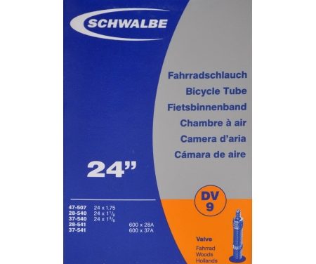 Schwalbe slange 24 x 1. 1/8-1,75 med almindelig ventil DV9
