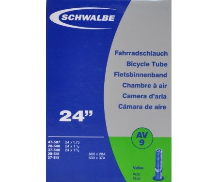 Schwalbe slange 24 x 1. 3/8 med Auto ventil AV9
