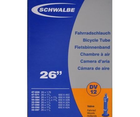 Schwalbe slange 26 x 1. 3/8 med almindelig ventil DV12