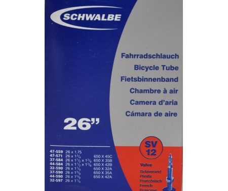 Schwalbe slange 26 x 1. 3/8 med Racer ventil SV12