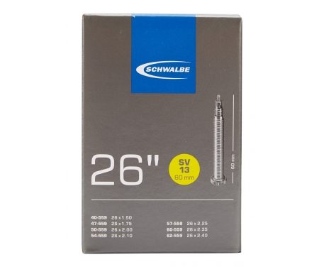 Schwalbe slange 26 x 1,50-2,40 med 60mm. Racer ventil SV13