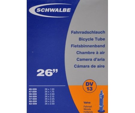Schwalbe slange 26 x 1,50-2,50 med almindelig ventil DV13