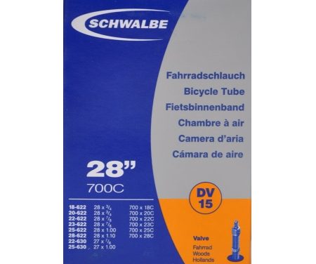 Schwalbe slange 700 x 18-28c med almindelig ventil DV15