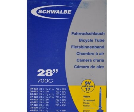 Schwalbe slange 700×28-45c med 60 mm.Racer ventil SV17