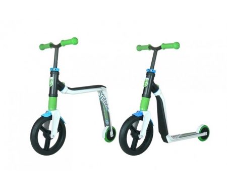 Scoot&Ride 2 i 1 løbehjul og løbecykel – Highway Freak – Hvid/Grøn/Blå