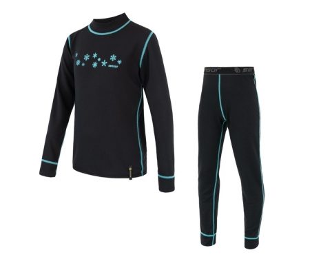 Sensor Double Face – Skiundertøj til børn – Sort