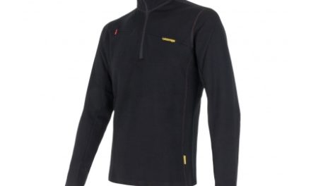 Sensor Merino Fleece Sweatshirt – Herre – Lynlås i halv længde – Sort