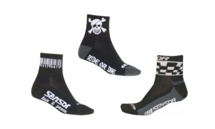 Sensor Race lite – Cykelstrømper – 3 pak – Sort m/ print
