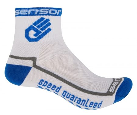 Sensor Race lite – Cykelstrømper – Hvid/blå