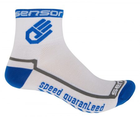 Sensor Race lite – Cykelstrømper – Hvid/blå