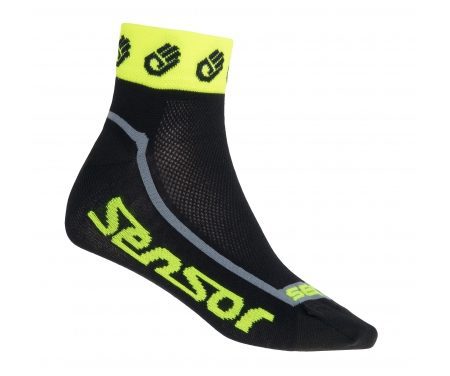 Sensor Race Lite – Cykelstrømper – Sort/gul