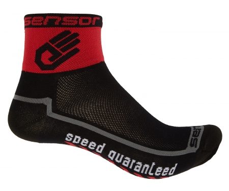 Sensor Race lite – Cykelstrømper – Sort/rød