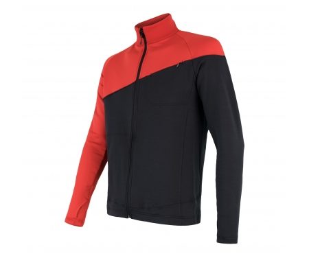 Sensor Technostretch – Thermo fleecetrøje – Sort/rød