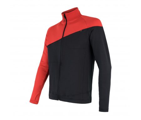 Sensor Technostretch – Thermo fleecetrøje – Sort/rød