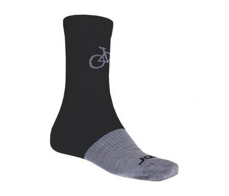 Sensor Tour Merino – Uld cykelstrømper – Sort/grå