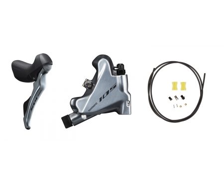 Shimano 105 STI og hydraulisk bremsegreb højre sølv – ST-R7020R og BR-R7070R