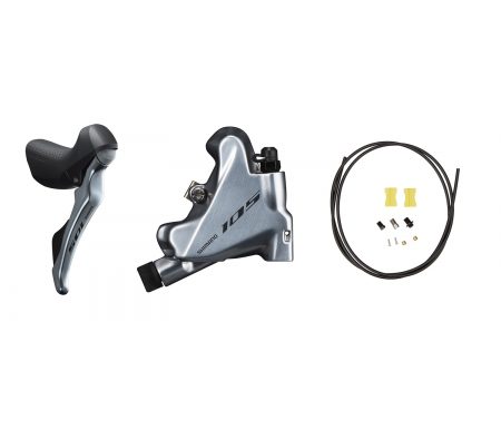 Shimano 105 STI og hydraulisk bremsegreb small højre sølv – ST-R7025R og BR-R7070R