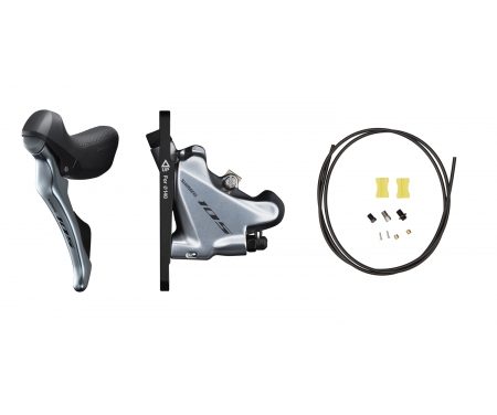 Shimano 105 STI og hydraulisk bremsegreb venstre sølv – ST-R7020L og BR-R7070F