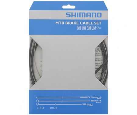 Shimano Bremsekabelsæt – MTB Rustfri – For-og bagbremsekabel komplet – Sort