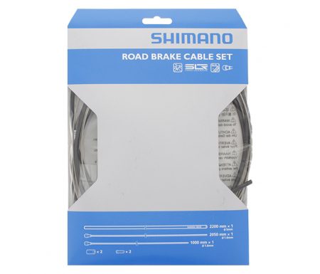 Shimano Bremsekabelsæt – Road Rustfri – For-og bagbremsekabel komplet – Sort