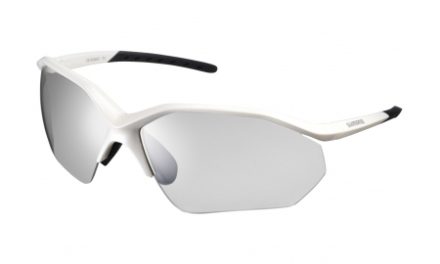 Shimano Cykelbriller – Equinox3 – Fotokromiske mørkgrå linse – Metallic Hvid