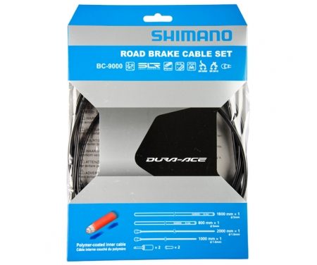 Shimano Dura Ace Bremsekabelsæt – Road Polymer – For-og bagbremsekabel komplet – Sort