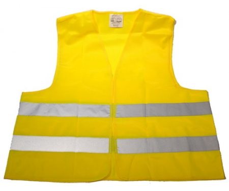 Sikkerhedsvest gul med refleks voksen