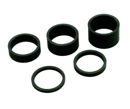 Spacer Carbon sæt 1-1/8" Sort