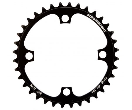 Stronglight klinge – 36 tands – ø104mm – 4 huller – 10 speed – Zicral T6 Alu – Sort