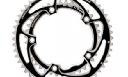 Stronglight klinge – 38 tands – ø130 – 5 huller – 9/10 speed – Zicral alu – Sort/sølv