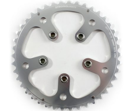 Stronglight klinge – 42 tands – ø130 – 5 huller – 9/10 Speed – Zicral alu – Sølv