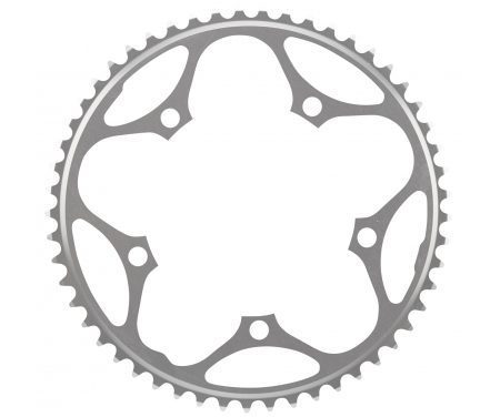 Stronglight klinge – 53 tands – ø130 – 5 huller – 9/10 speed – Dural alu – Sølv