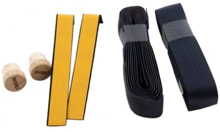 Styrbånd Brooks Royal blue læder m/kork styrpropper sæt