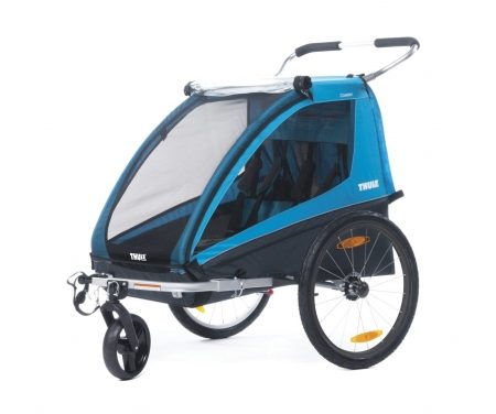 Thule Coaster XT – Cykeltrailer til 2 børn – Sort/Turkis
