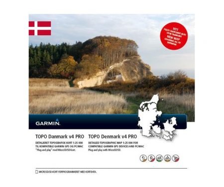 Topografiskkort Danmark Garmin v4 Pro MicroSD kort